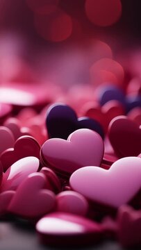 Video heart minimal valentine and romantic background, happy valentines day, heart animation, 4k resolution, copy space for text. 