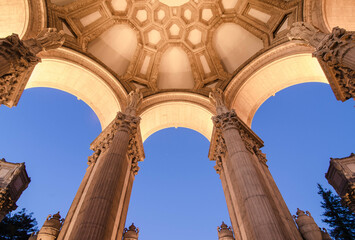  San Francisco, Palace of Fine Arts, Rotunda, Ceiling, Skylight, Intricate, Artistry, Classical,...