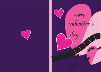 heart with hearts on black background