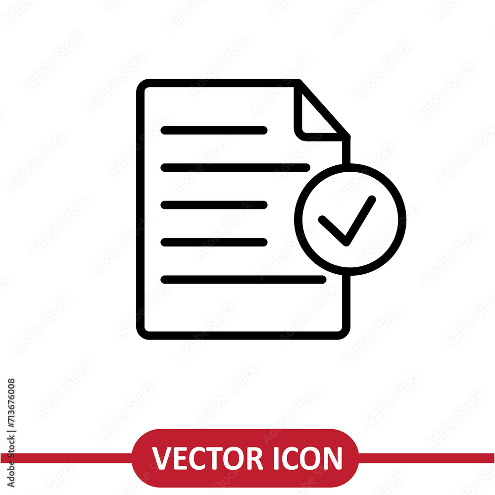 Poster checklist vector icon, for web site and mobile app, simple illustration on white background..eps