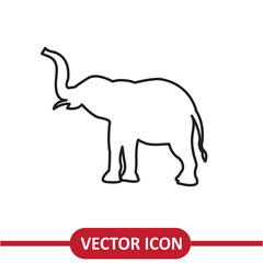 Elephant icon vector flat liner illustration on white background..eps
