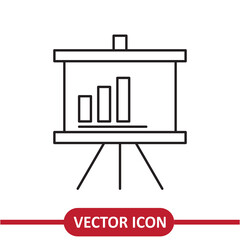 Presentation board icon vector. simple flat illustration on white background..eps