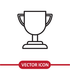 Trophy icon vector. trophy sign flat liner illustration on white background..eps