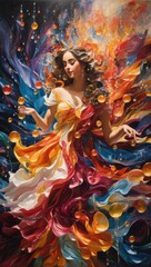 girl in a dress of water