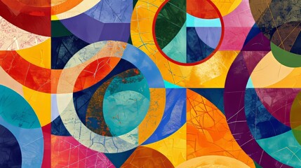 Vibrant Abstract Painting With Colorful Circles