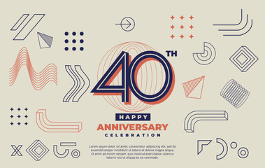 25th happy anniversary celebration with abstract geometric shape.