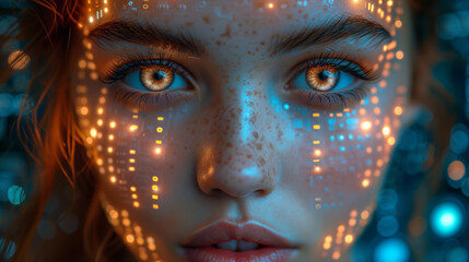 AI-Crafted Beauty: Woman's Face