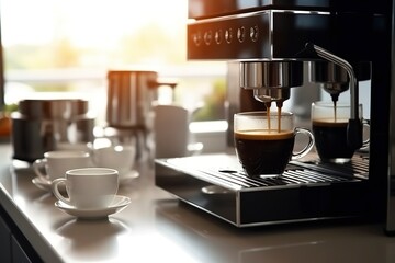 coffee maker and espresso machine - obrazy, fototapety, plakaty