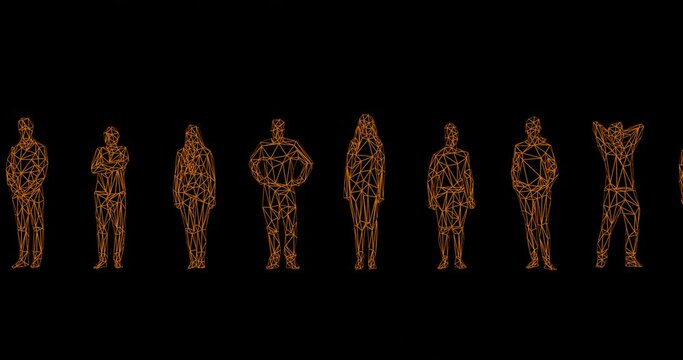 3d render of human figures as crowd for society, social issues or virtual world
