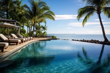 pool in the tropical resort