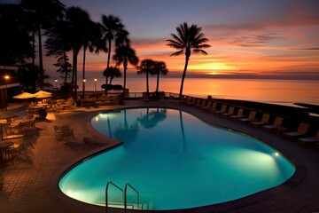 Fototapeta na wymiar pool in the tropical resort