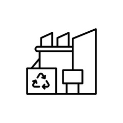 Recycle factory outline icons, minimalist vector illustration ,simple transparent graphic element .Isolated on white background