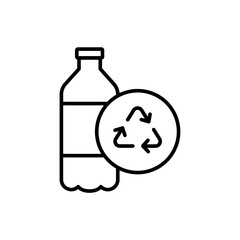 Recycle bottle outline icons, minimalist vector illustration ,simple transparent graphic element .Isolated on white background