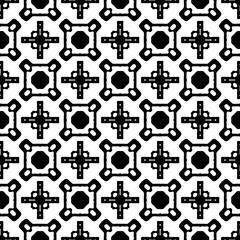 Obraz premium White background with black pattern. Seamless texture for fashion, textile design, on wall paper, wrapping paper, fabrics and home decor. Simple repeat pattern.