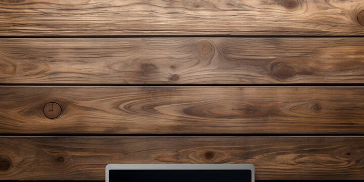 overhead photo of a laptop computer on a wooden,Modern Workspace: Overhead Shot of Laptop on Wooden Desk
