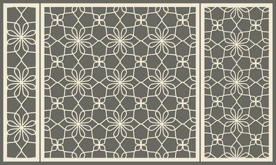 Abstract geometric floral pattern. Template, stencil for cutting out plywood, wood, plastic, cardboard and metal.