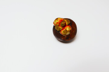 mangosteen isolated over white background