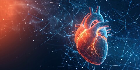 Examine of heart disease of various conditions that affect the heart. Reflect on the interconnected aspects of prevention, early detection and advancements in treatment options - obrazy, fototapety, plakaty