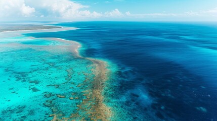 Obraz premium Aerial View of Lively Coral Reef in