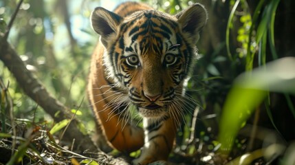 Close up Shot of Tiger Face, International Tiger Day. World Wildlife Day
