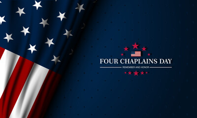 Four Chaplains Day February 03 Background Vector Illustration