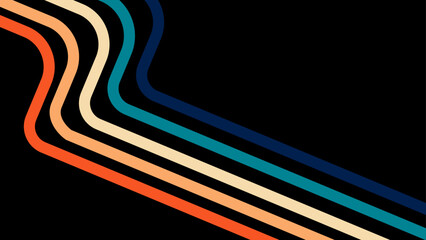 Abstract background of rainbow groovy Wavy Line design in 1970s Hippie Retro style. Vector pattern ready to use for cloth, textile, wrap and other. banner, cover, poster, flyer, brochure, card. vector