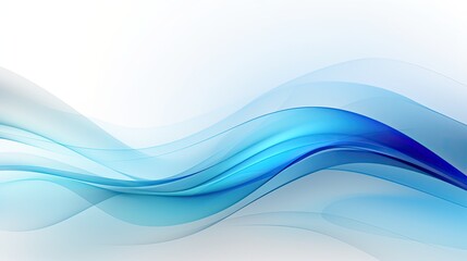 Obraz premium Clean abstract graphic blue waves transparant background, Generative AI