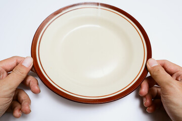 empty plate isolated white