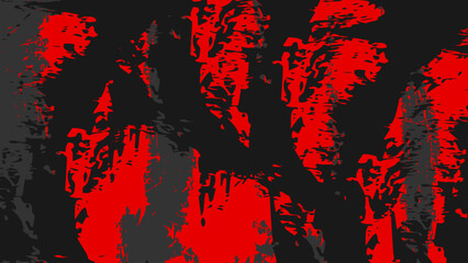 Abstract Bright Red Grunge Texture In Black Background