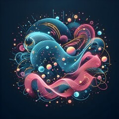 Neon Wave Abstract Background