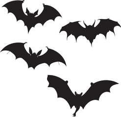 Black Silhouette Bats