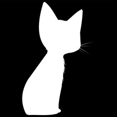 This simple and elegant white cat silhouette is perfect for a variety of uses, from logos and branding to invitations and home decor. The clean lines and minimalist design make it versatile