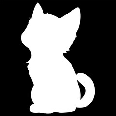 This simple and elegant white cat silhouette is perfect for a variety of uses, from logos and branding to invitations and home decor. The clean lines and minimalist design make it versatile