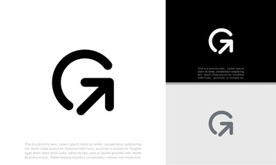 Initials G logo design. Initial Letter Logo. Innovative high tech logo template.	
