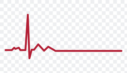 Red heartbeat icon. Vector illustration. Heartbeat sign in flat design. eps 10	