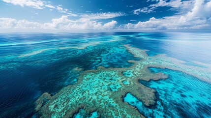 Fototapeta na wymiar Aerial View of Vibrant Coral Reef in