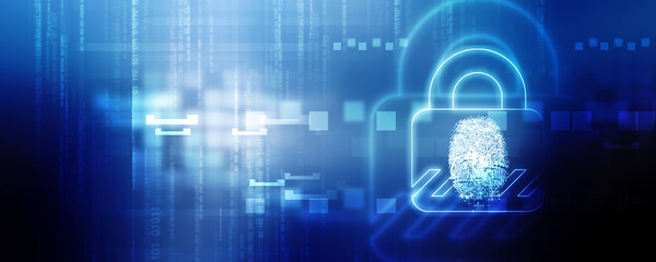 2d Illustration Fingerprint Scanning Technology Concept 