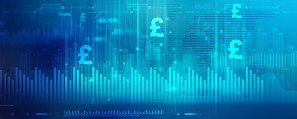 2d rendering Stock market online business concept. Graph with euro sign