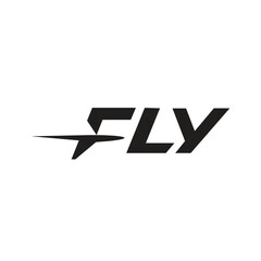 Wordmark FLY with Abstract Air Plane Logo Design