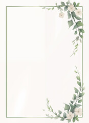 classy watercolor floral wedding invitation - frame border background