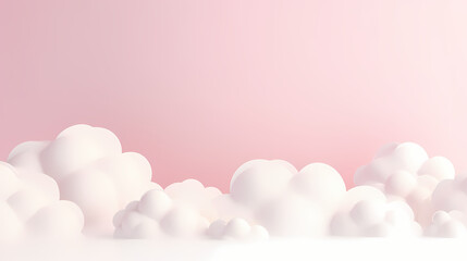  paper cloud background filled with a number of white and pink clouds