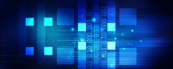 2d illustration Abstract futuristic electronic circuit technology background