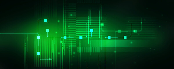 2d illustration Abstract futuristic electronic circuit technology background