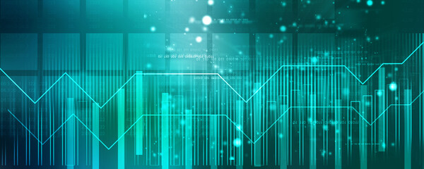 2d rendering Stock market online business concept. business Graph 