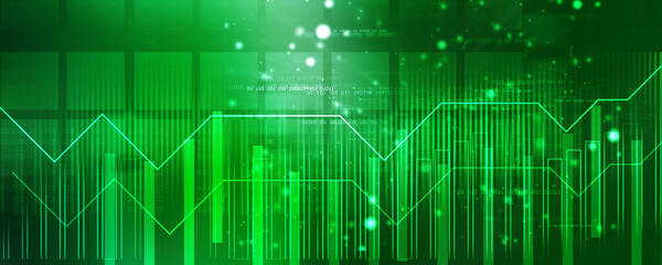 2d rendering Stock market online business concept. business Graph 
