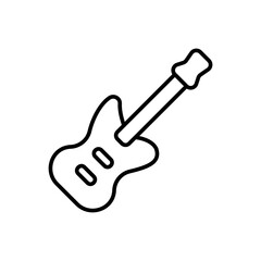 Electric guitar outline icons, minimalist vector illustration ,simple transparent graphic element .Isolated on white background