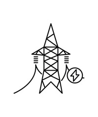 high voltage power line icon, vector best flat icon.