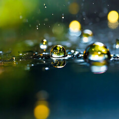 Rain water droplet. generative AI 
