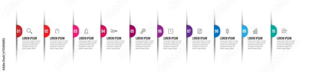 Poster vector infographic label design template with icons and 10 options or steps. can be used for present