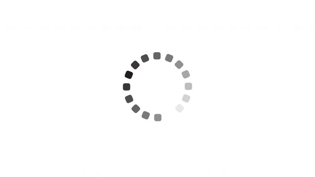 Loading circle icon animation on white background. 4K video